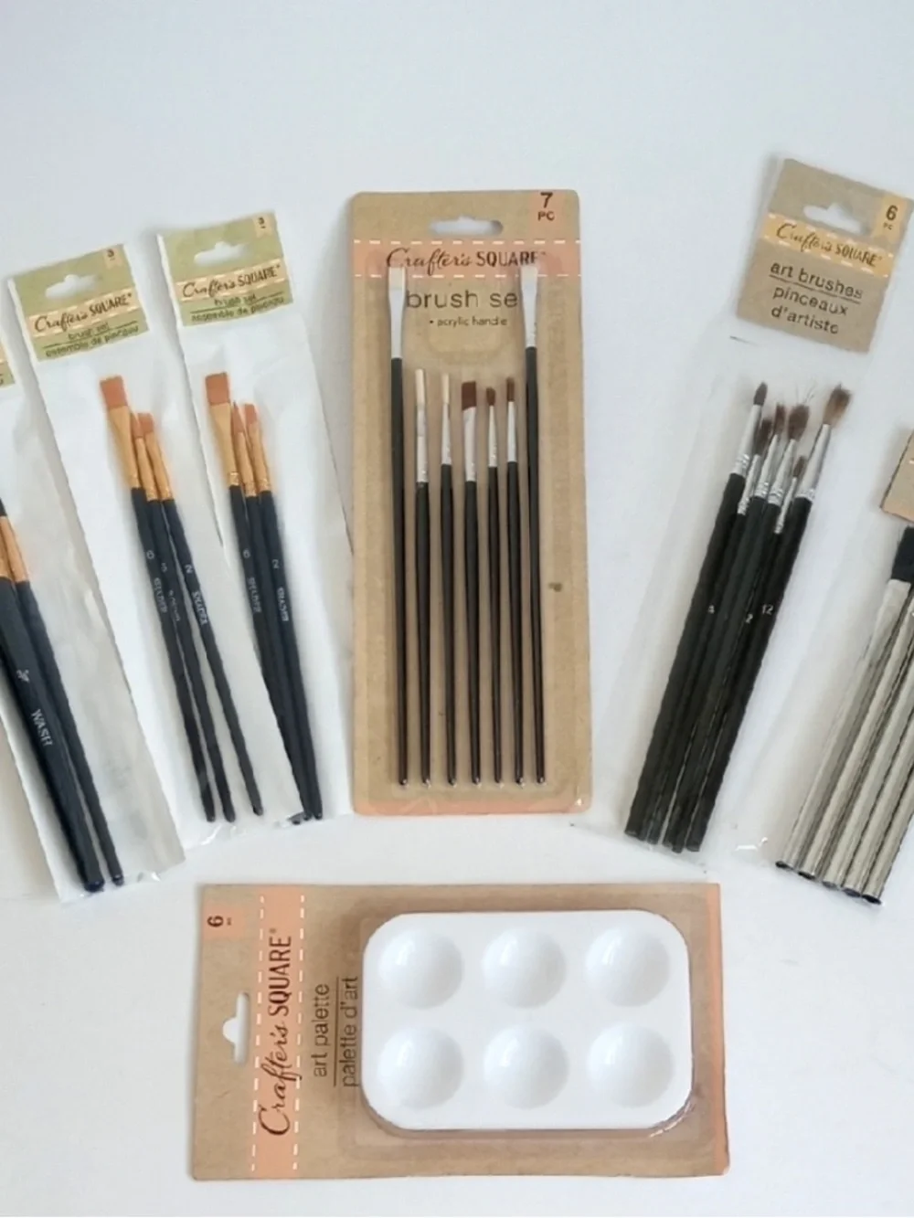 26 Piece Set Artist Paint Brush Sets with Palette by Crafters Square